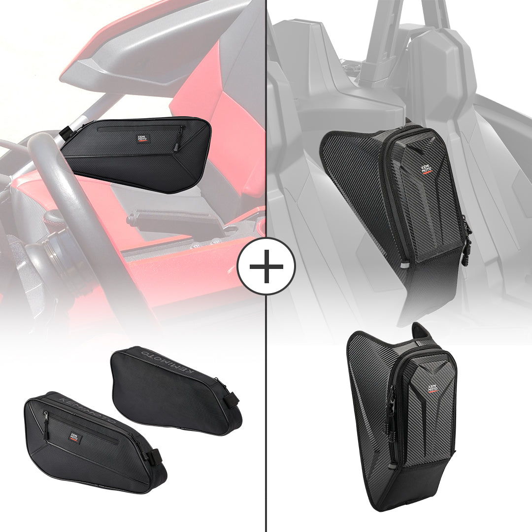 Photo of Side Door Bag & Center Console Bag for Polaris Slingshot by Kemimoto - Premium for UTVs / Side by Sides