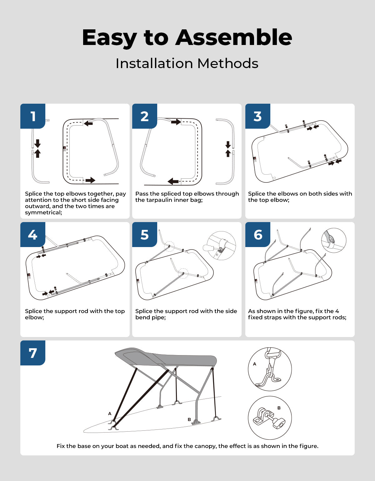 Photo of Kemimoto Kayak Sunshade Canopy for Most Canoe/Kayak by Kemimoto - Premium for UTVs / Side by Sides