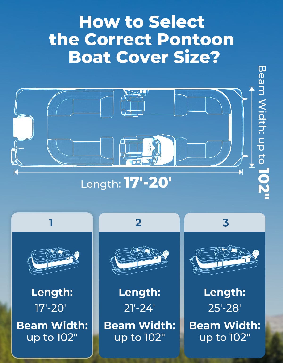 Photo of Pontoon Boat Cover 21-24ft, Heavy Duty 600D UV Resistant by Kemimoto - Premium for UTVs / Side by Sides