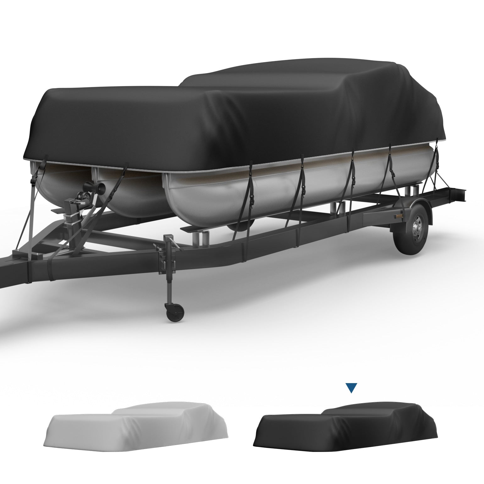 Photo of Pontoon Boat Cover 21-24ft, Heavy Duty 600D UV Resistant by Kemimoto - Premium for UTVs / Side by Sides