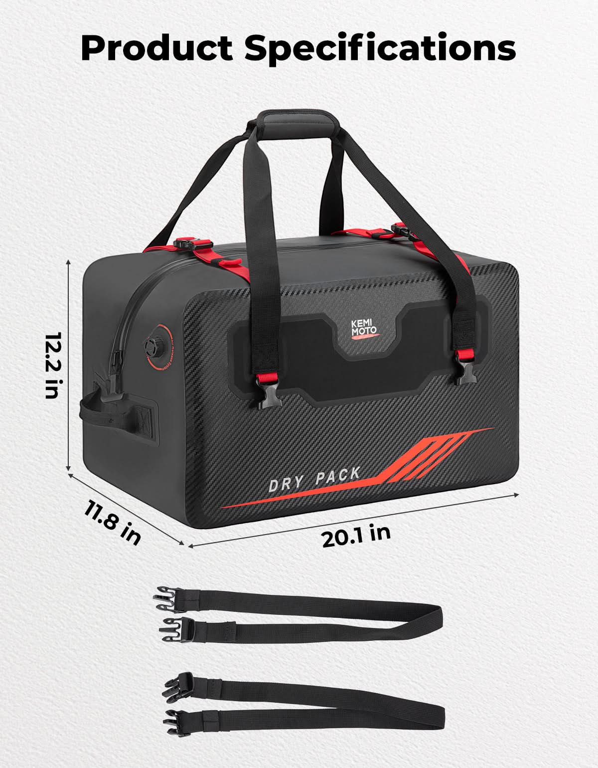 Photo of Waterproof Duffle Bag 45L Heavy Duty Marine Dry Bags for Sea-Doo LinQ by Kemimoto - Premium for UTVs / Side by Sides