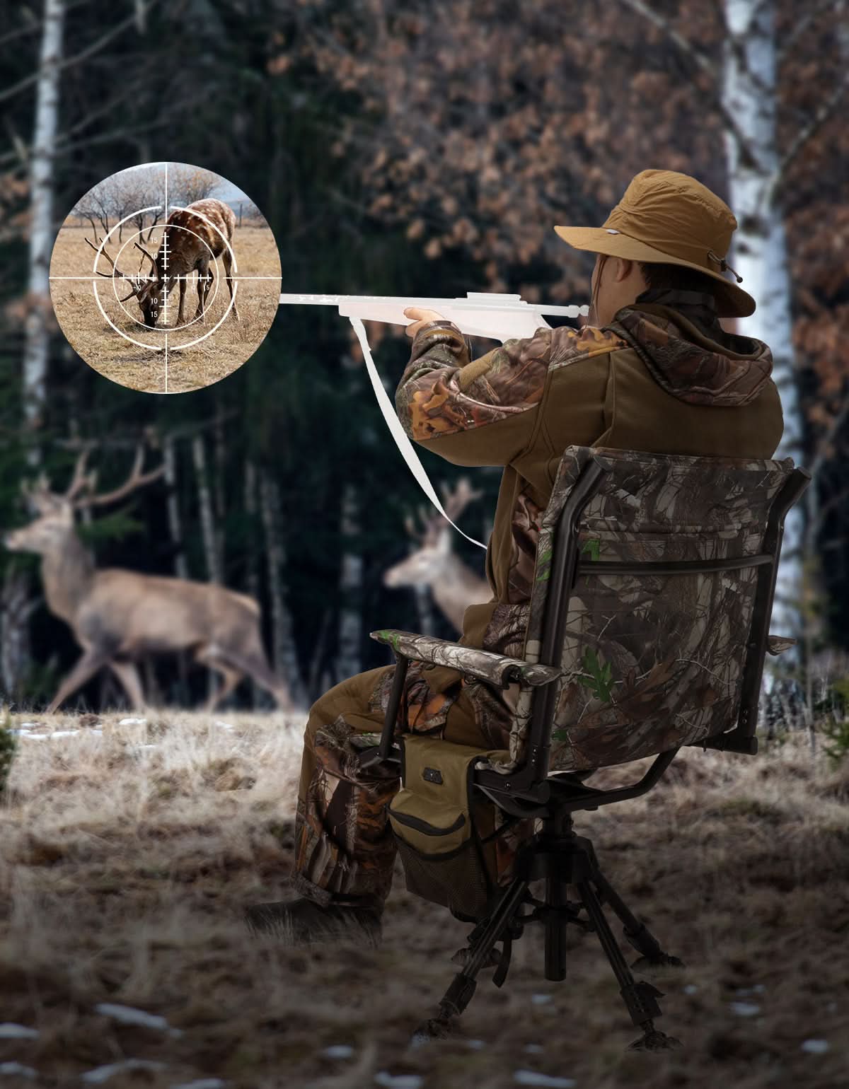 Photo of Heated Hunting Blind Chair 360 Degree Silent Swivel with 20000mAh Battery by Kemimoto - Premium for UTVs / Side by Sides