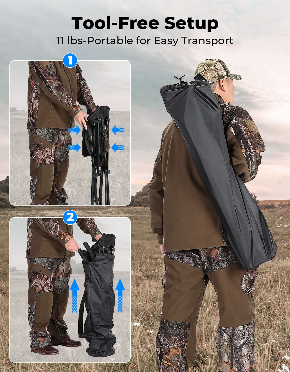 Photo of Portable Lightweight Folding Camping Chair by Kemimoto - Premium for UTVs / Side by Sides