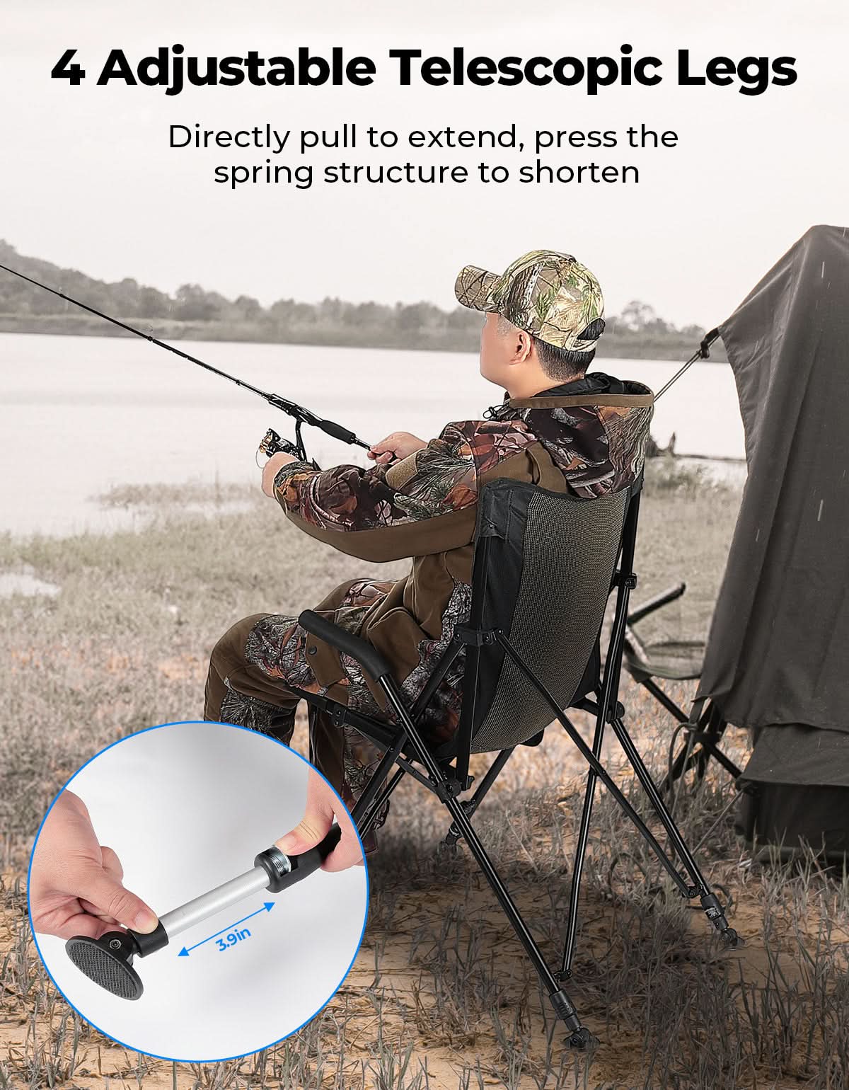 Photo of Portable Lightweight Folding Camping Chair by Kemimoto - Premium for UTVs / Side by Sides