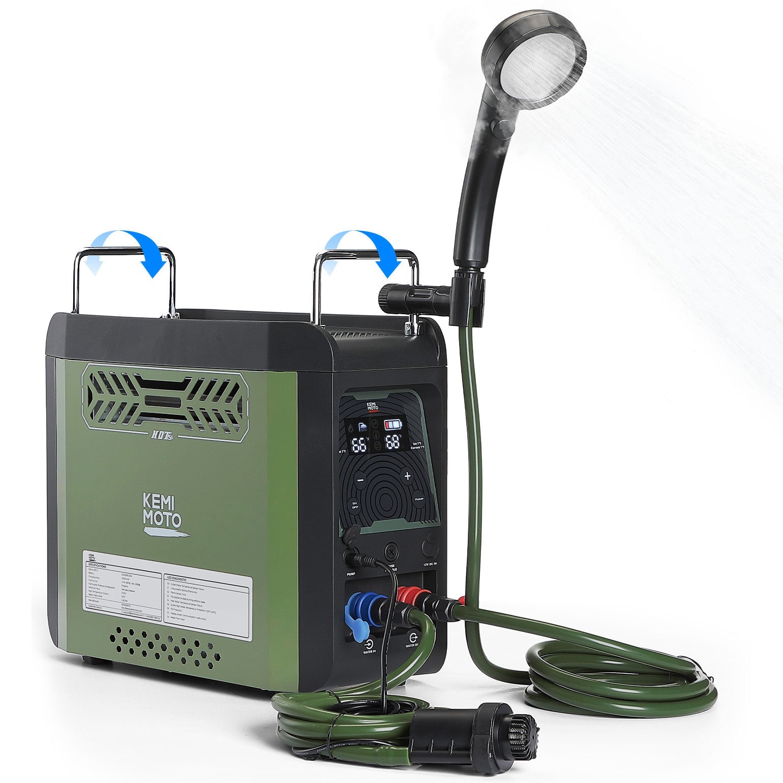 Photo of Portable Shower Propane Water Heater with Pump, Constant Temperature Hot Water Heater by Kemimoto - Premium for UTVs / Side by Sides