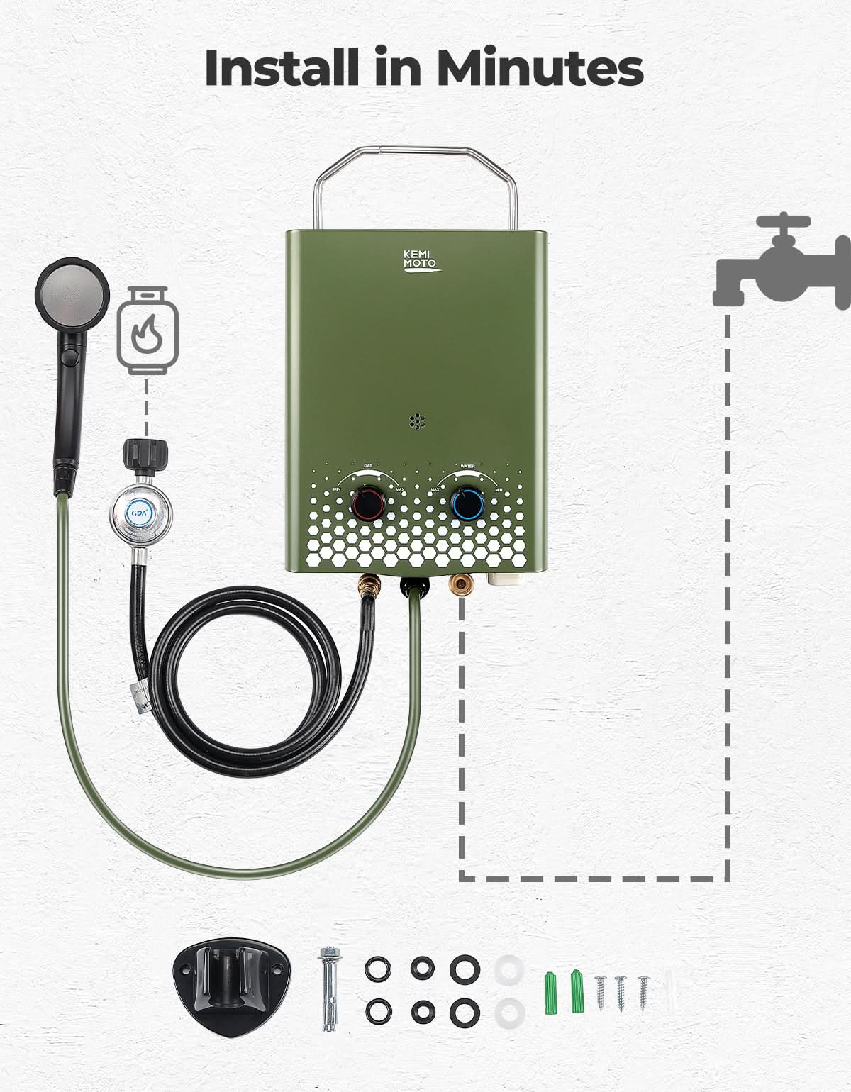 Photo of Tankless Water Heater, 1.32GPM 5L by Kemimoto - Premium for UTVs / Side by Sides