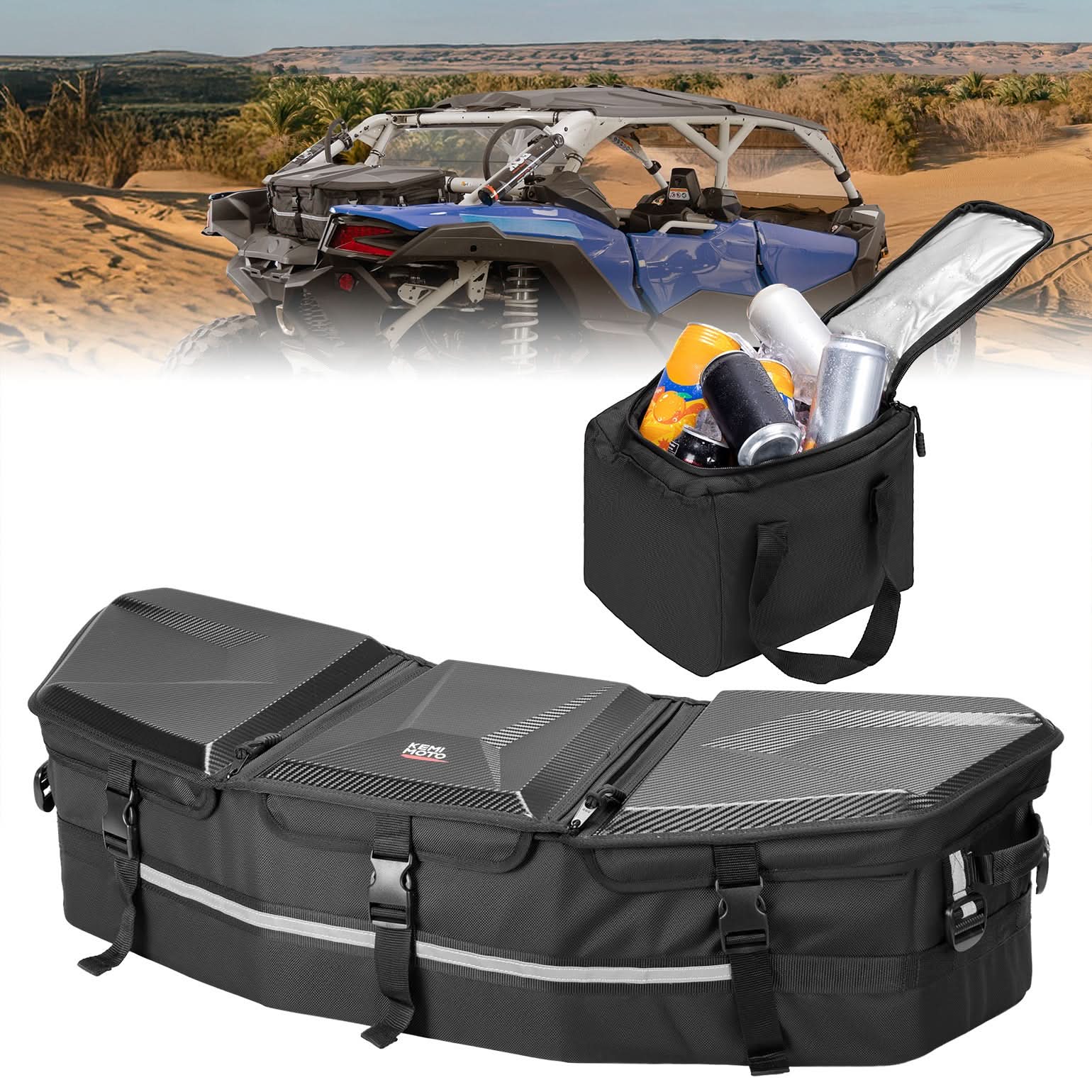 Photo of Upgraded 50L ATV Cargo Bag – Front/Rear Rack Cooler & Storage Box, Fits Can-Am X3, Outlander, Renegade 500–1000 by Kemimoto - Premium for UTVs / Side by Sides