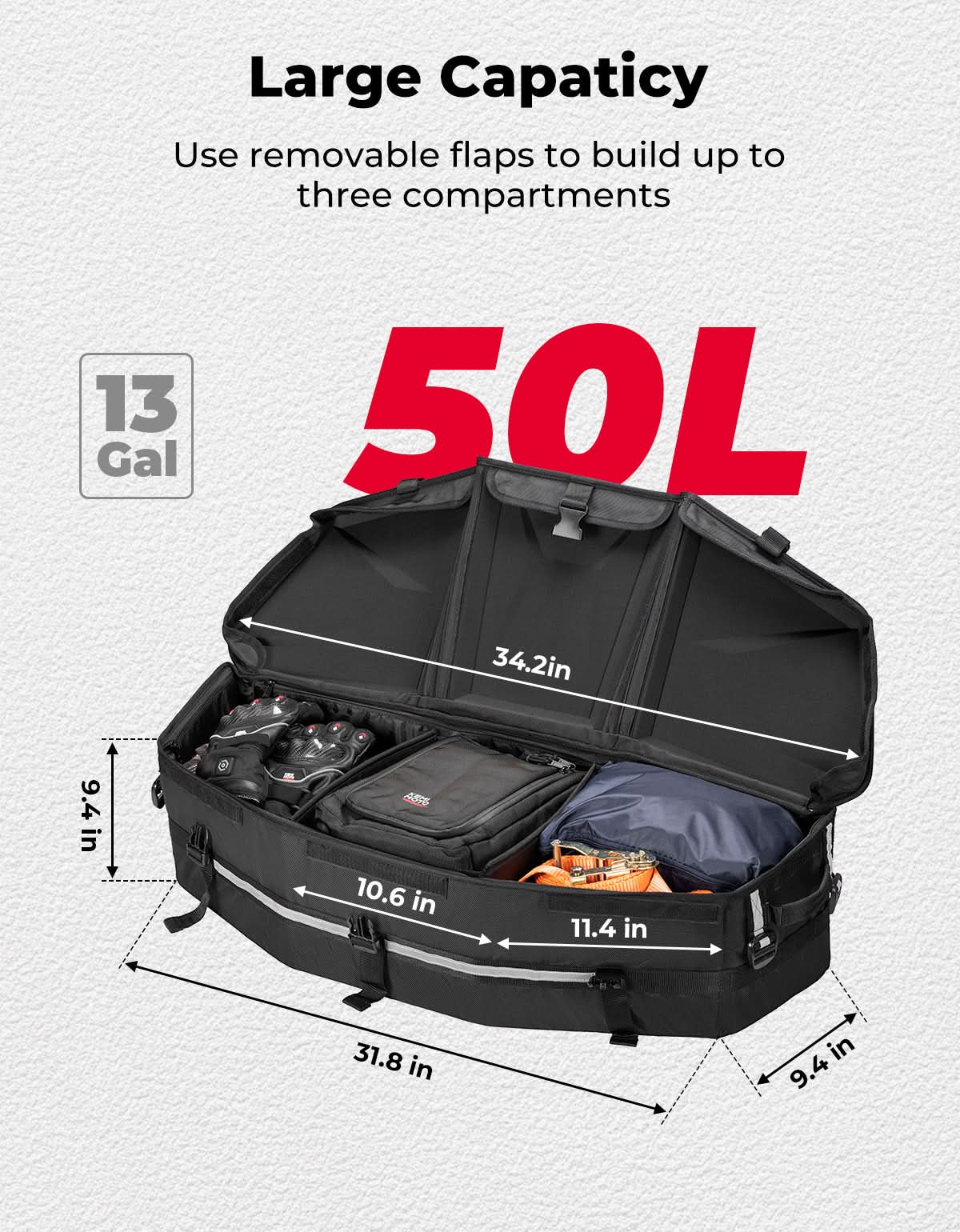 Photo of Upgraded 50L ATV Cargo Bag – Front/Rear Rack Cooler & Storage Box, Fits Can-Am X3, Outlander, Renegade 500–1000 by Kemimoto - Premium for UTVs / Side by Sides