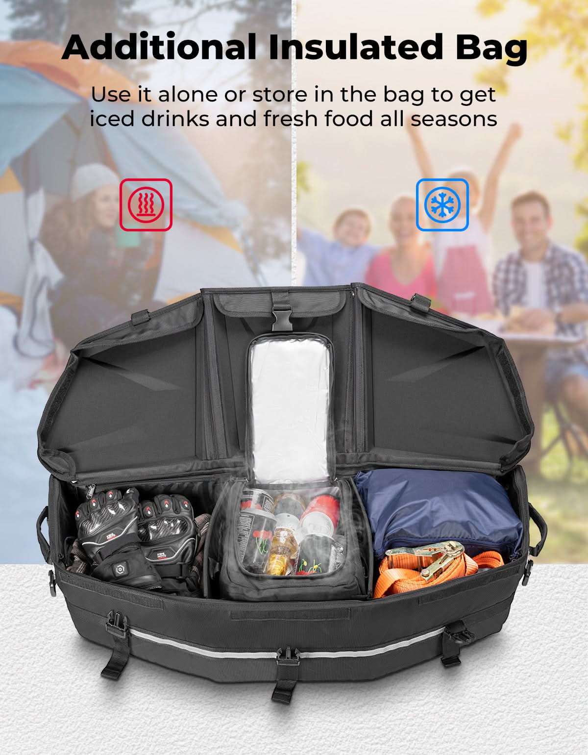 Photo of Upgraded 50L ATV Cargo Bag – Front/Rear Rack Cooler & Storage Box, Fits Can-Am X3, Outlander, Renegade 500–1000 by Kemimoto - Premium for UTVs / Side by Sides