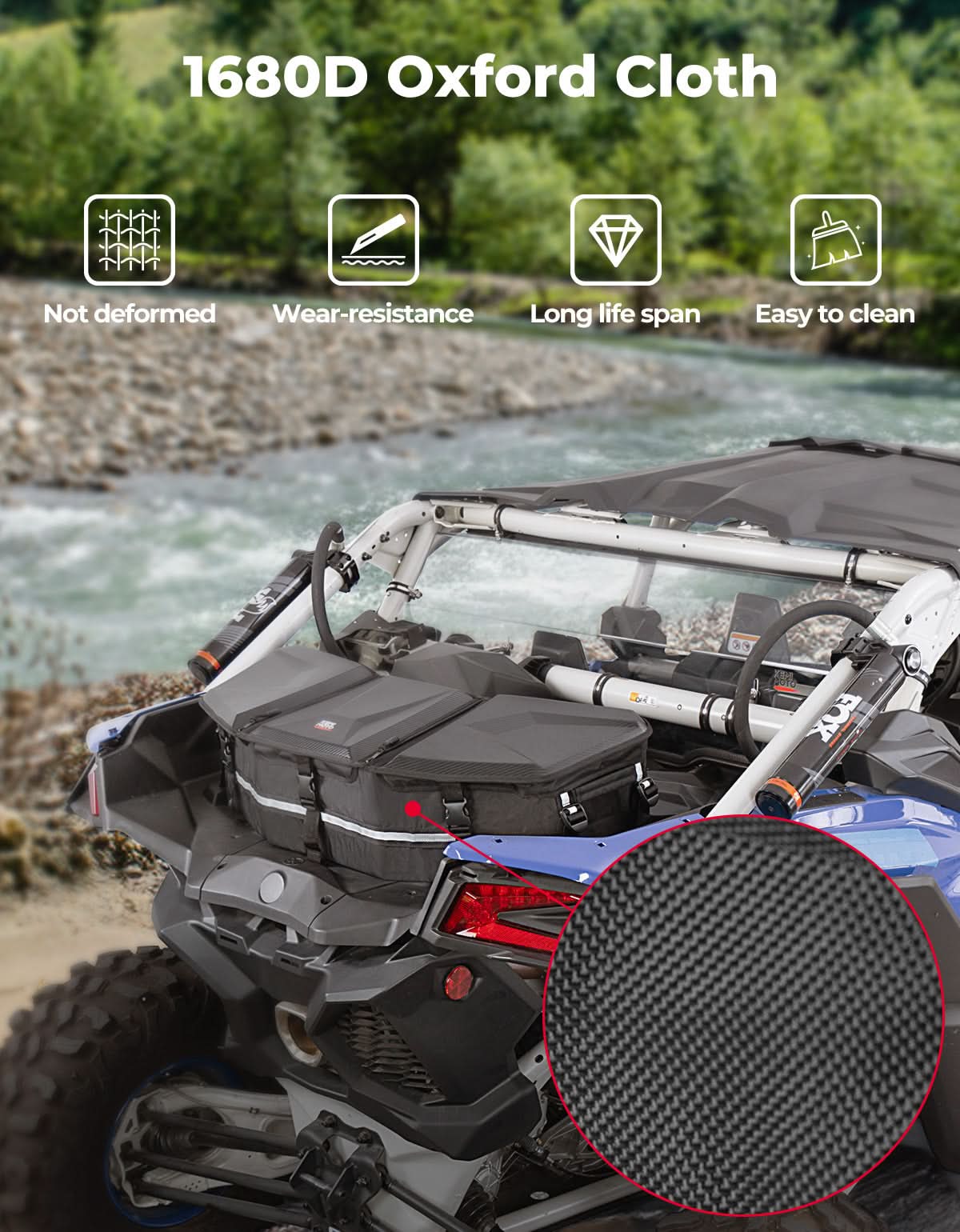 Photo of Upgraded 50L ATV Cargo Bag – Front/Rear Rack Cooler & Storage Box, Fits Can-Am X3, Outlander, Renegade 500–1000 by Kemimoto - Premium for UTVs / Side by Sides