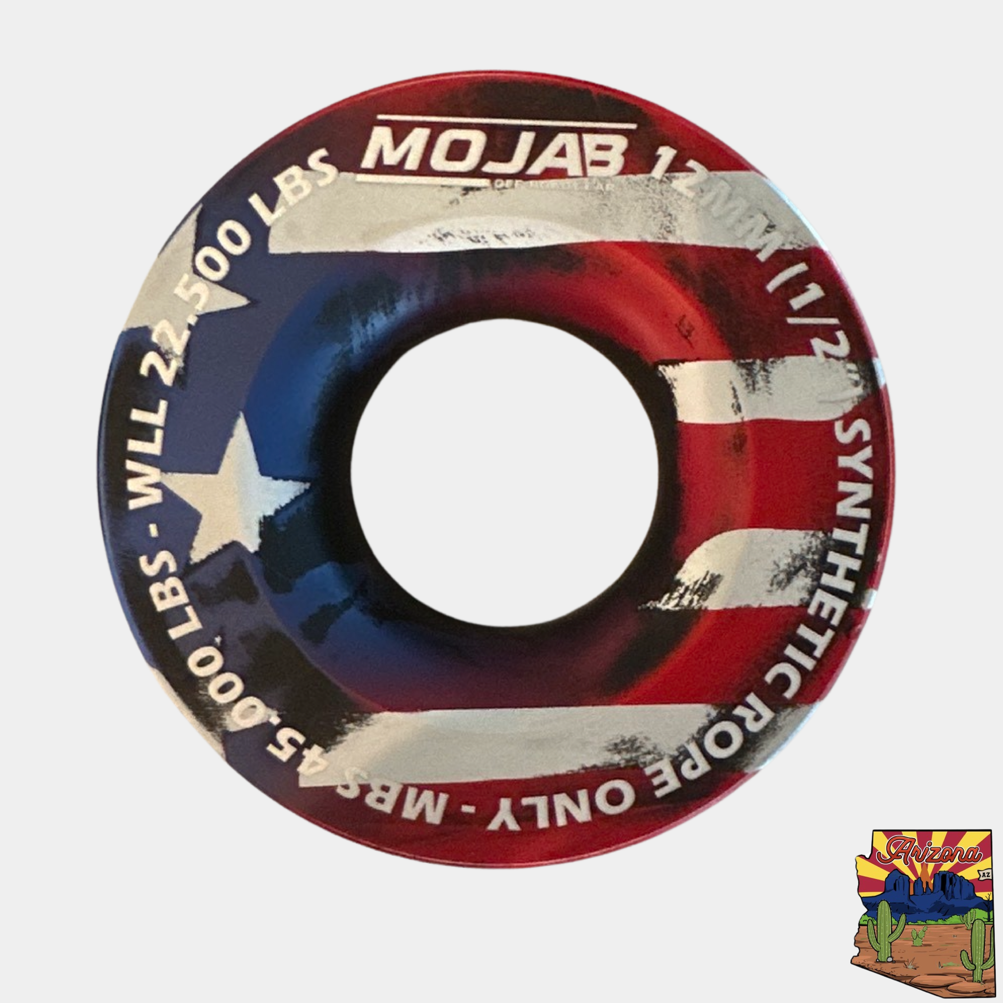 Photo of American Flag Snatch ring (diameter 3.8'') by MOJAB OFFROAD - Premium for UTVs / Side by Sides