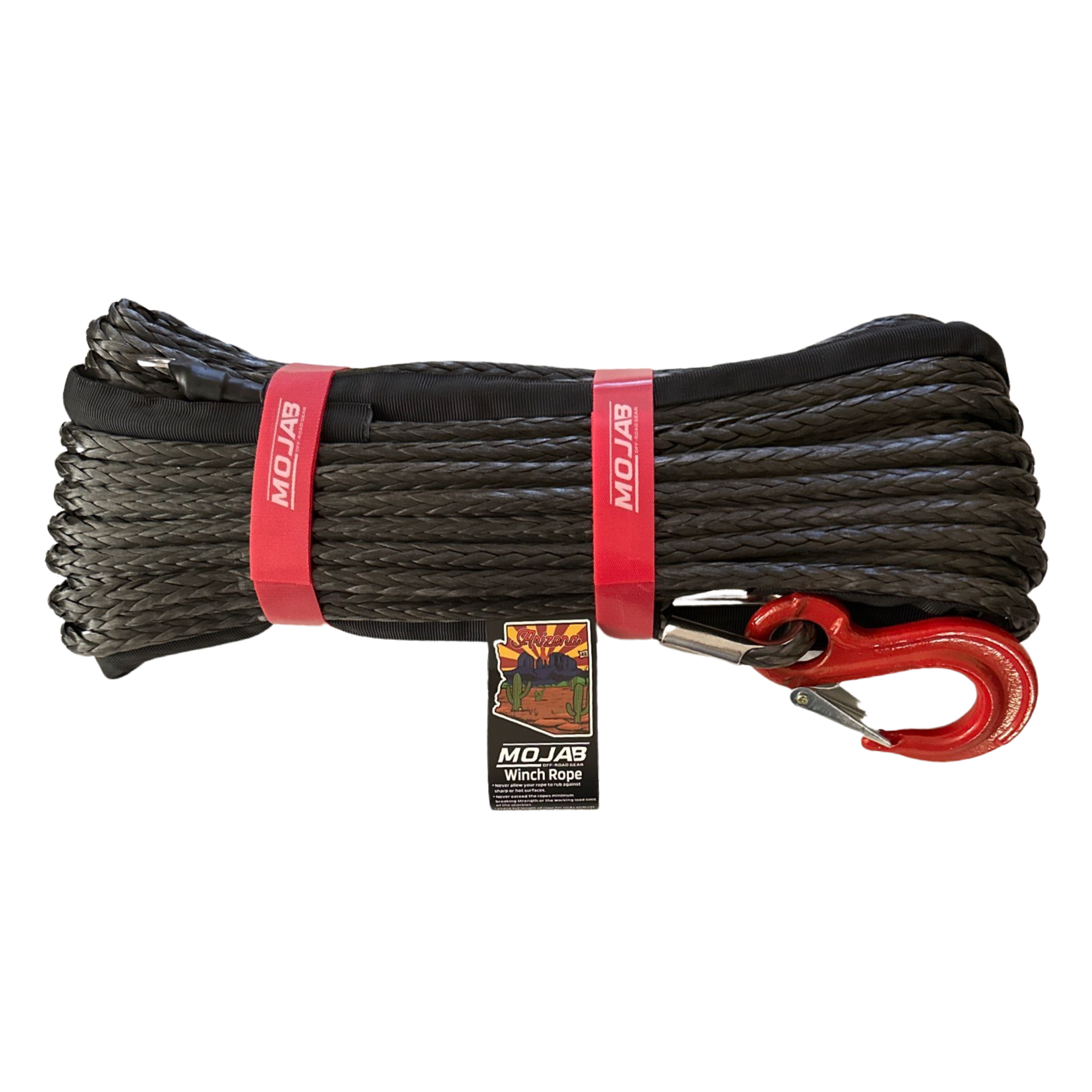 Photo of 3/8'' x 85' Synthetic Winch Rope with forged winch hook by MOJAB OFFROAD - Premium Winches & Winch Mounts for UTVs / Side by Sides
