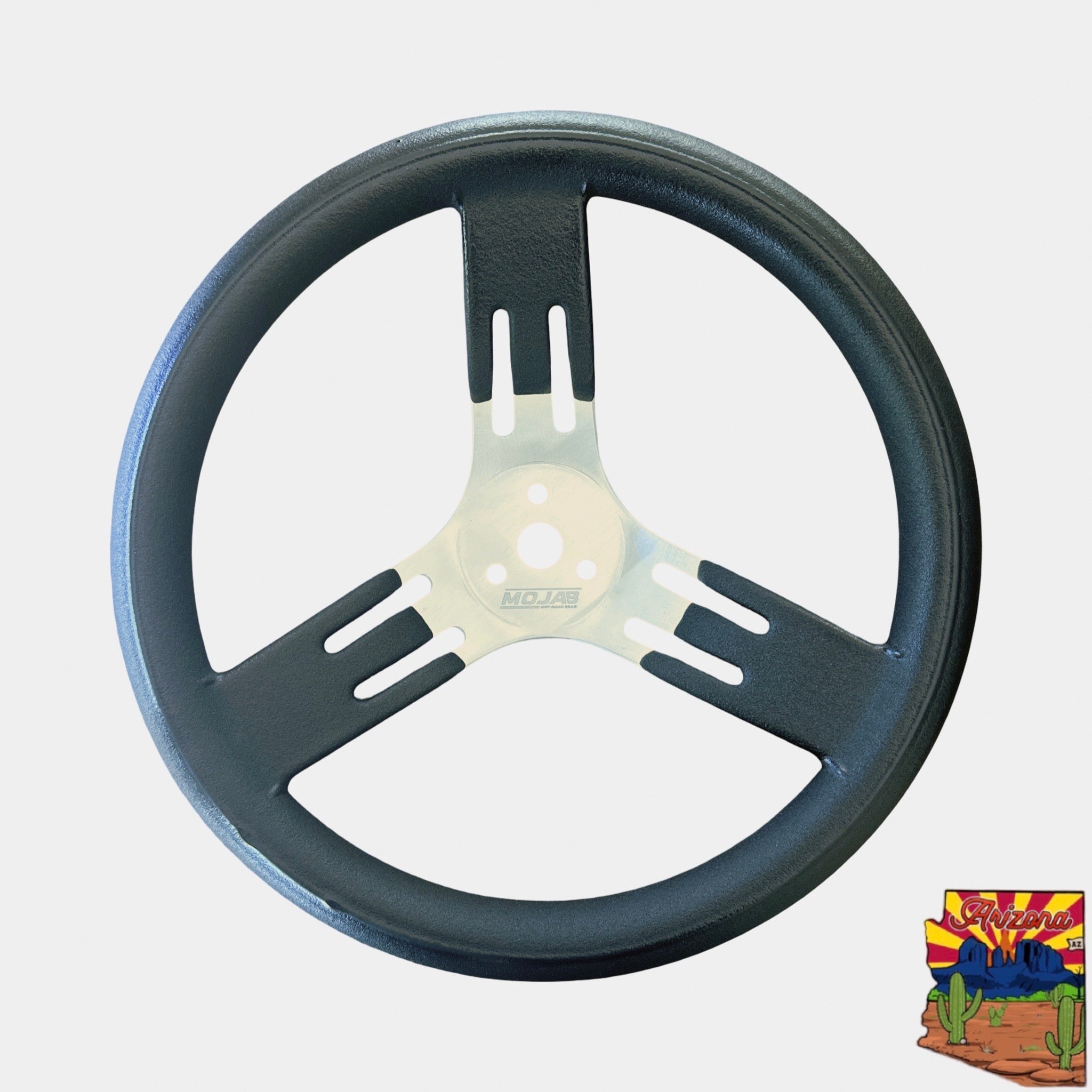 Photo of MOJAB 13" Aluminum Steering Wheel – 3-Bolt Pattern (Extended coating spokes) by MOJAB OFFROAD - Premium for UTVs / Side by Sides