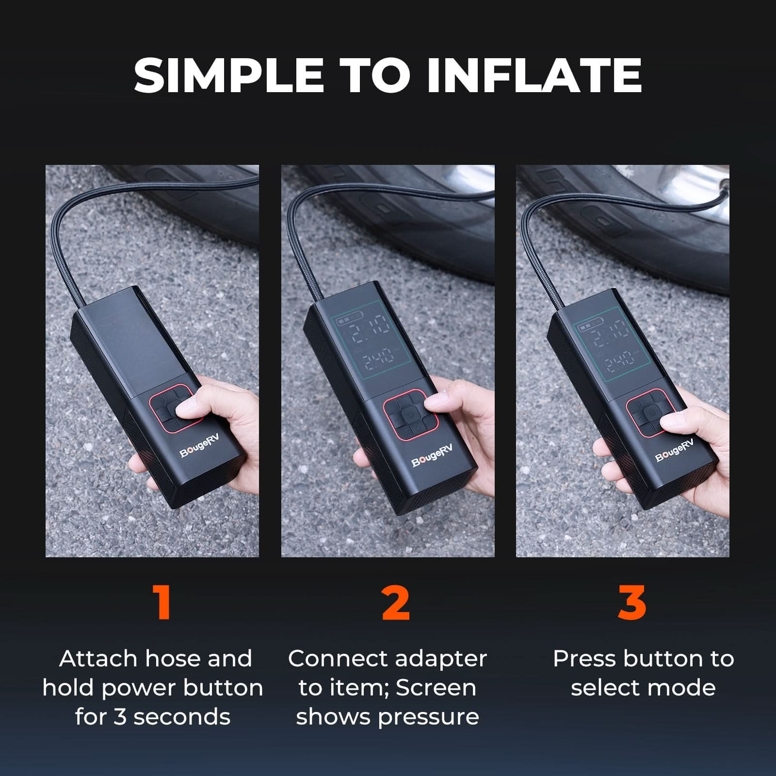 Photo of Kemimoto BougeRV Tire Inflator Portable Air Compressor by Kemimoto - Premium for UTVs / Side by Sides