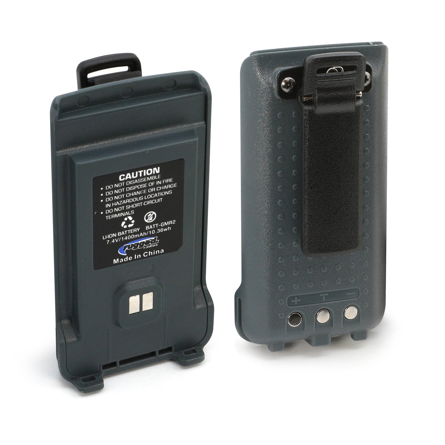 Photo of GMR2 Replacement Battery with 12v Charge Port and Belt Clip by Rugged Radios - Premium for UTVs / Side by Sides