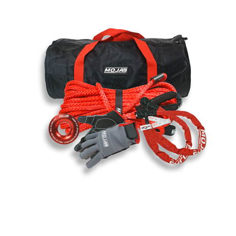 Photo of Extended Prime Recovery Kit (5 items +4 Storage bags + 1 Velcro Tape) *Lifetime Warranty by MOJAB OFFROAD - Premium for UTVs / Side by Sides