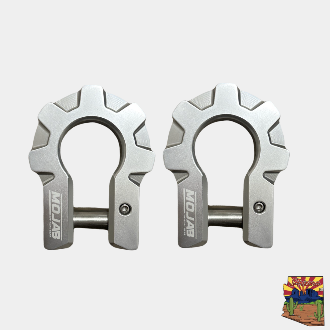 Photo of 3/4'' Extreme duty Aluminum D-Shackle set (9T) (LIFETIME WARRANTY*) by MOJAB OFFROAD - Premium Shackle for UTVs / Side by Sides