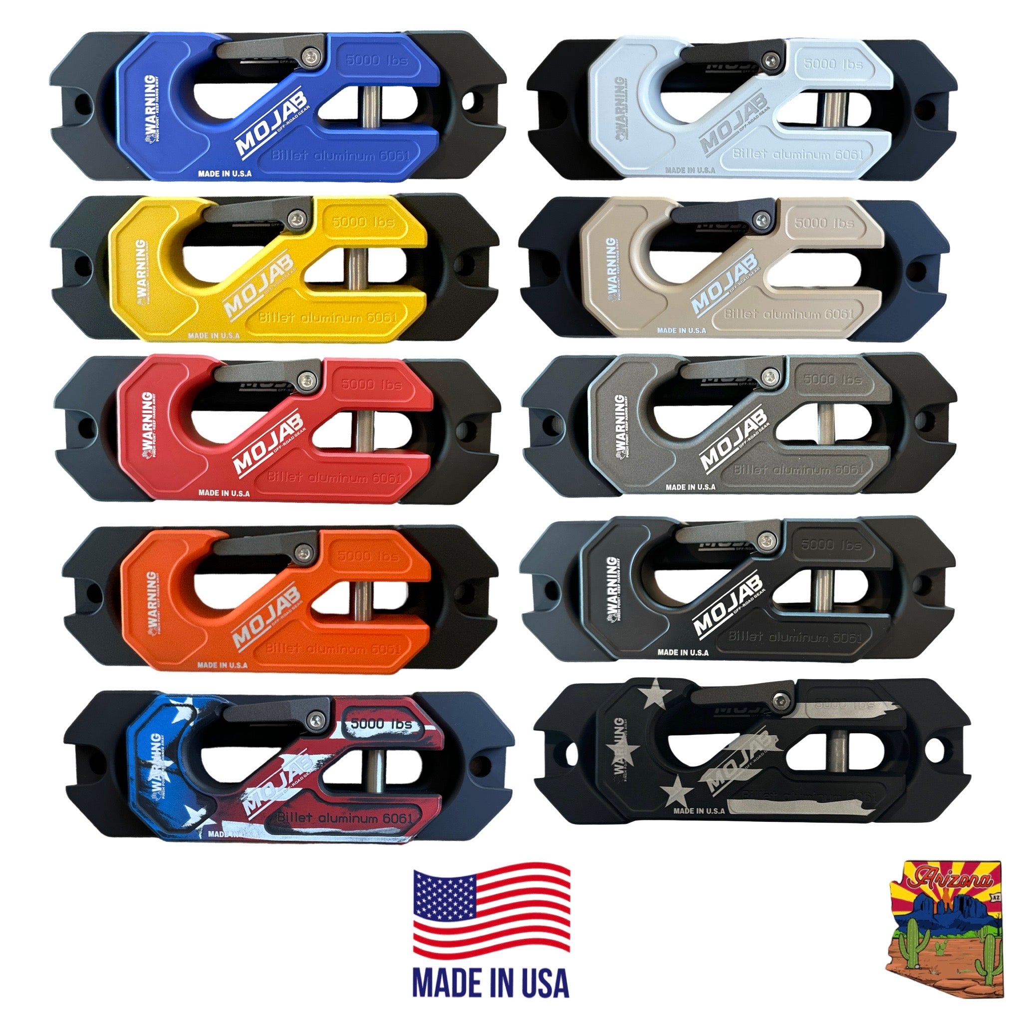 Photo of Side By Side / UTV Aluminum Recessed Winch Shackle with Fairlead Kit, closed latch (LIFE TIME WARRANTY*) by MOJAB OFFROAD - Premium Winches & Winch Mounts for UTVs / Side by Sides