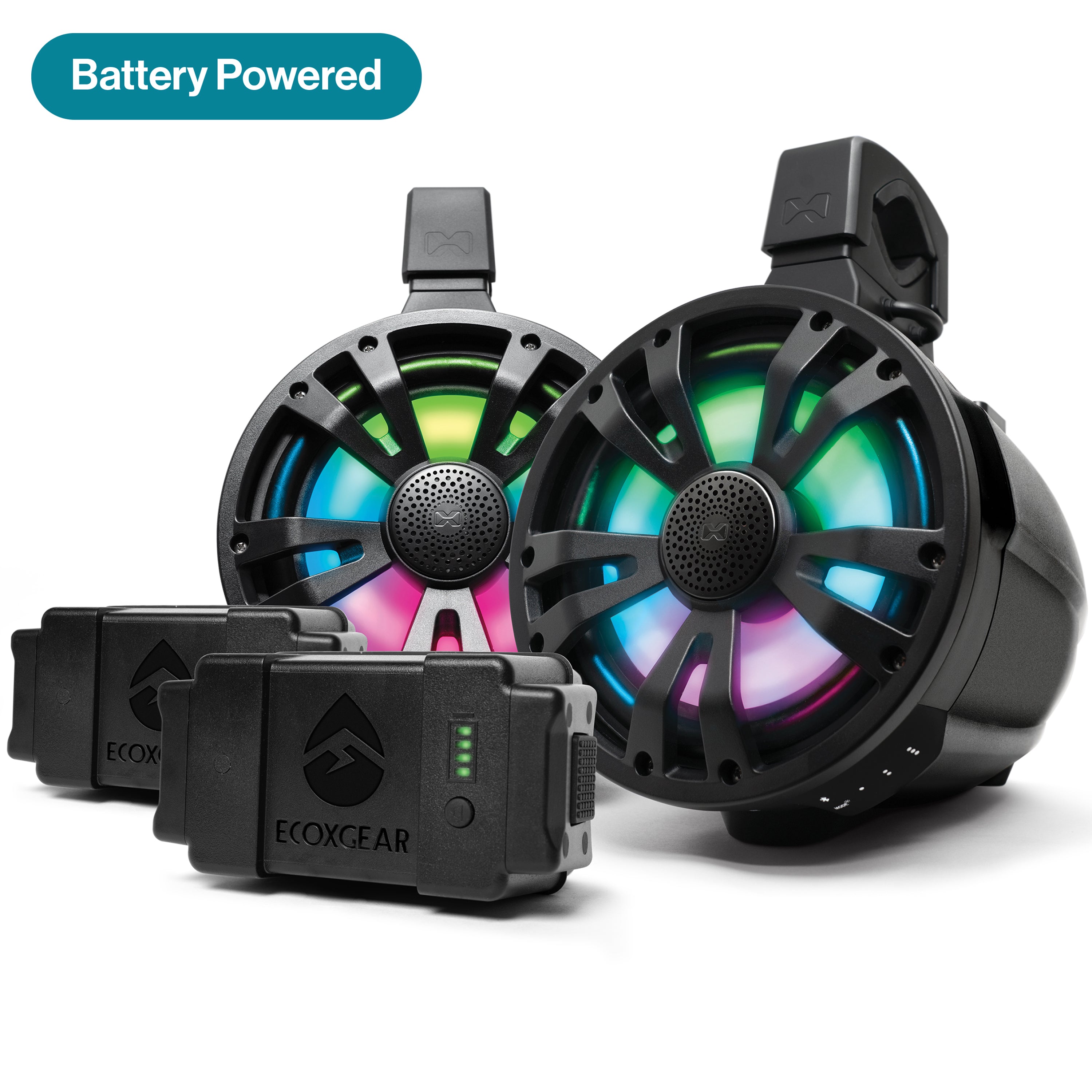 Photo of POWERSPORTS ExtremeTower Speakers TBB8 - 2 Battery Powered Bluetooth Amplified Tower Speakers by ECOXGEAR - Premium for UTVs / Side by Sides