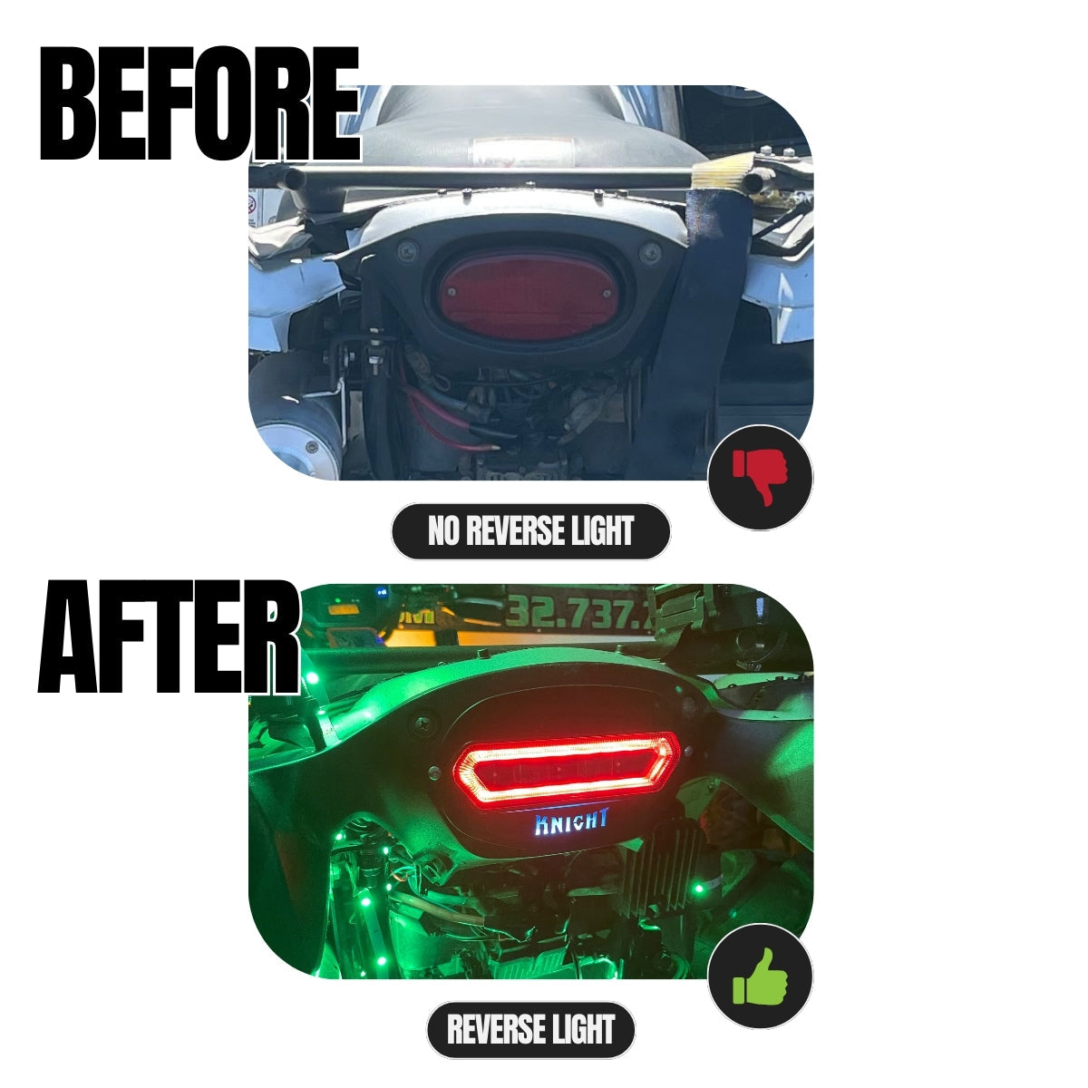 Photo of Brute Force - Tail Light w/Reverse by Knight ATV - Premium for UTVs / Side by Sides