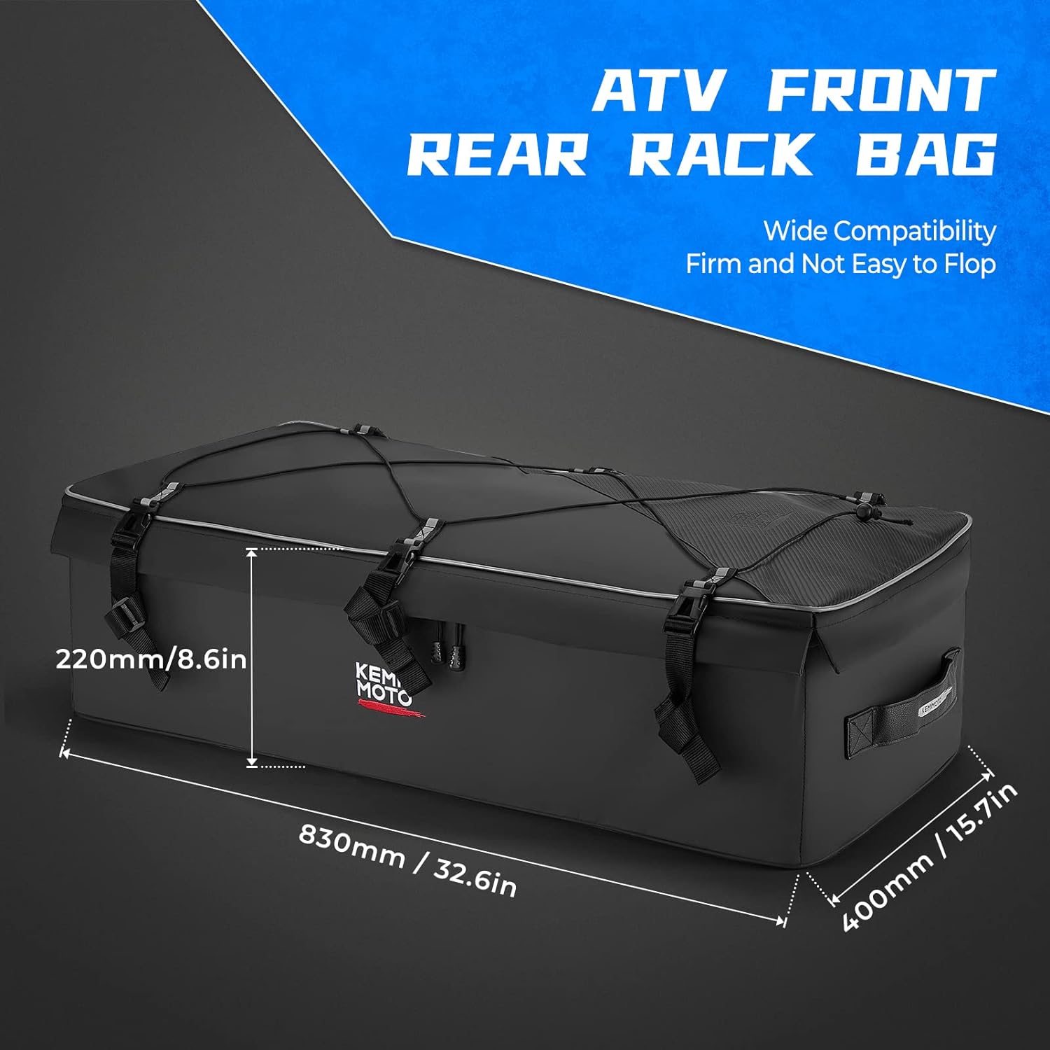 Photo of Universal ATV Gear Bag for Front/Rear Rack by Kemimoto - Premium for UTVs / Side by Sides