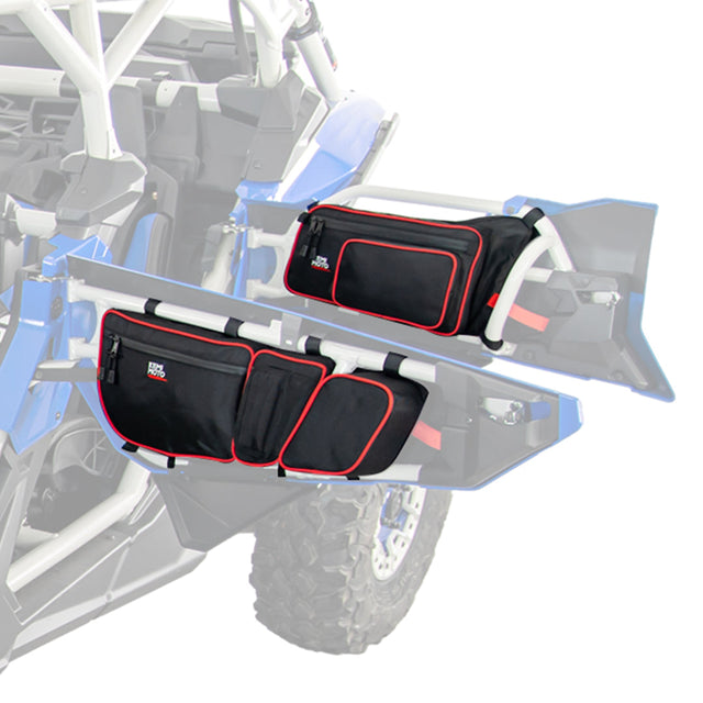 Photo of Kemimoto Front and Rear Door Bags for Can-Am Maverick X3 Max - Red by Kemimoto - Premium for UTVs / Side by Sides