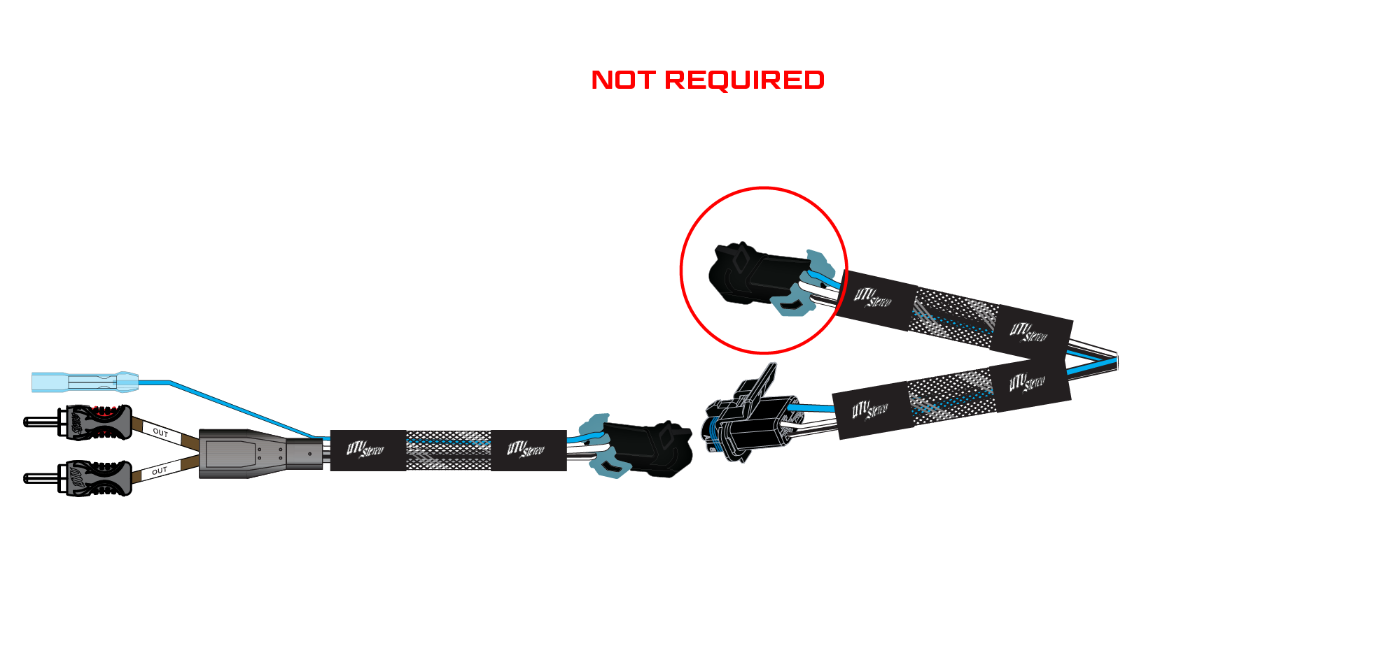 UTV Stereo - '20-'26 RZR Pro Series Ride Command Subwoofer RCA Output Harness + Remote | UTVS-PRO-RC-SUB-OUT