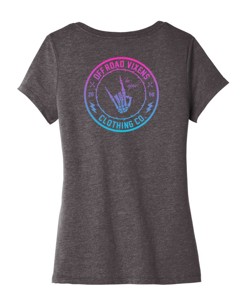 Photo of Be Epic V Neck Tee by OFF-ROAD VIXENS CLOTHING CO. - Premium Ladies Tees for UTVs / Side by Sides