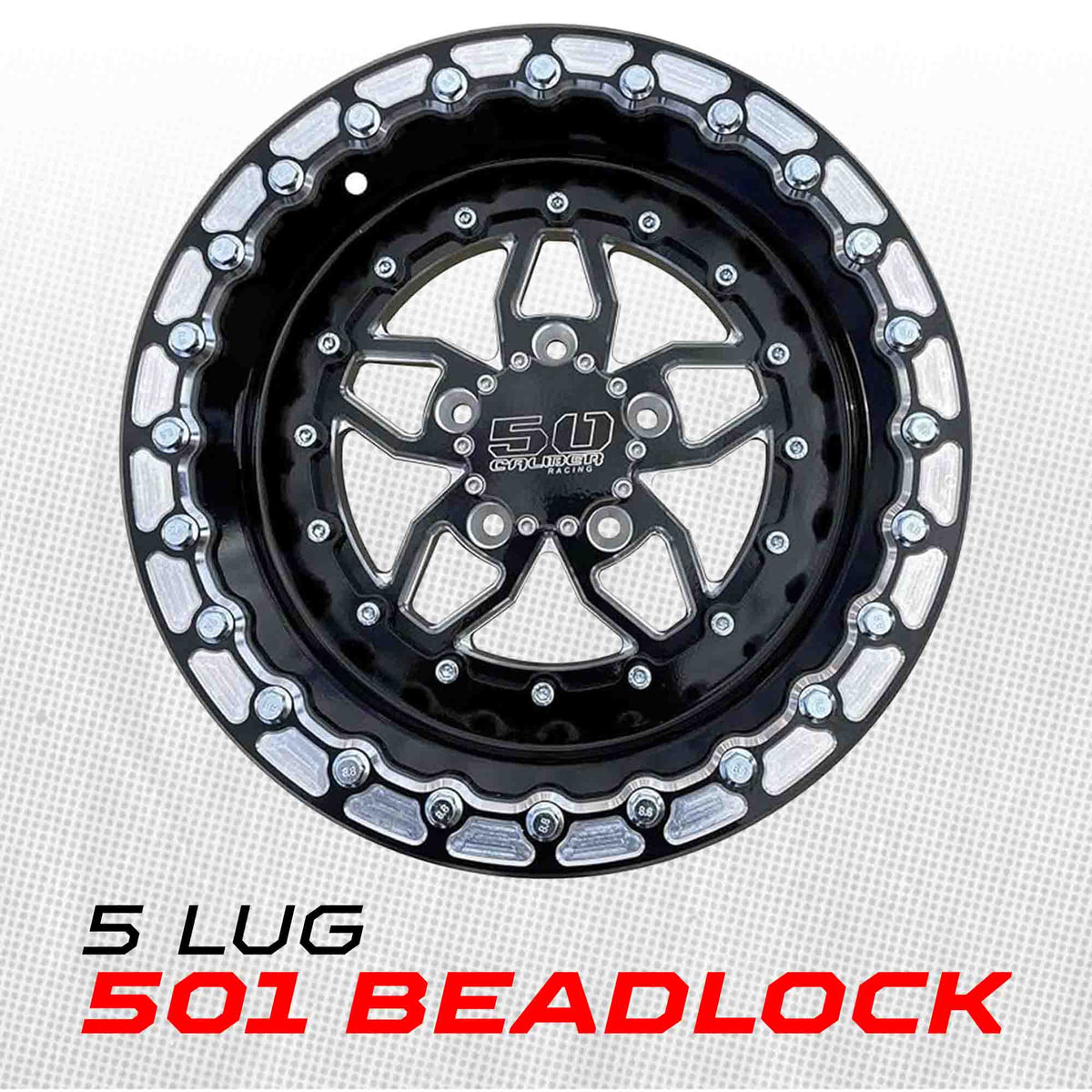 50 Caliber Racing 501 Billet Aluminum Beadlock Wheels for Polaris ProR & TurboR