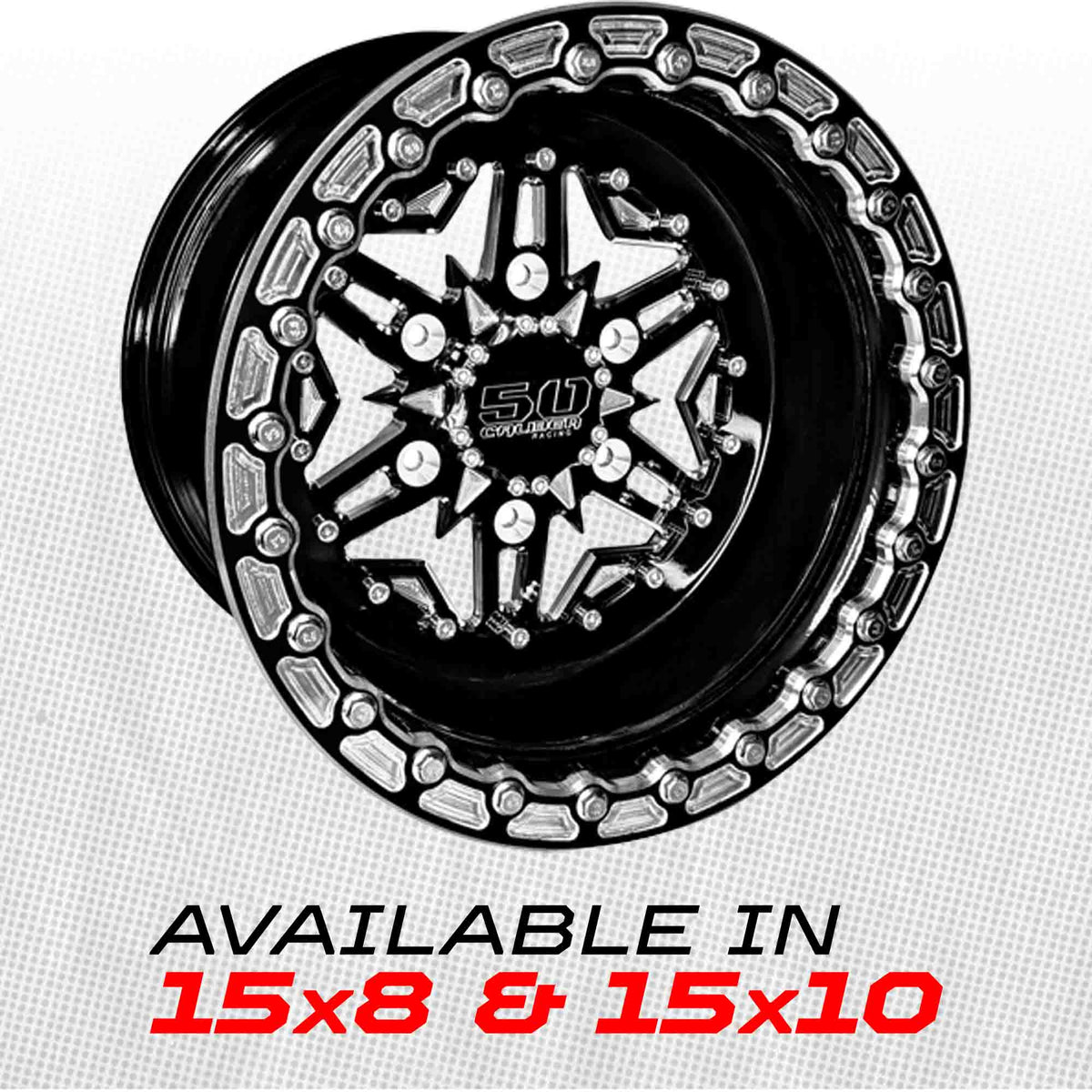 50 Caliber Racing 504 Billet Aluminum Can-Am Beadlock Wheel - Black