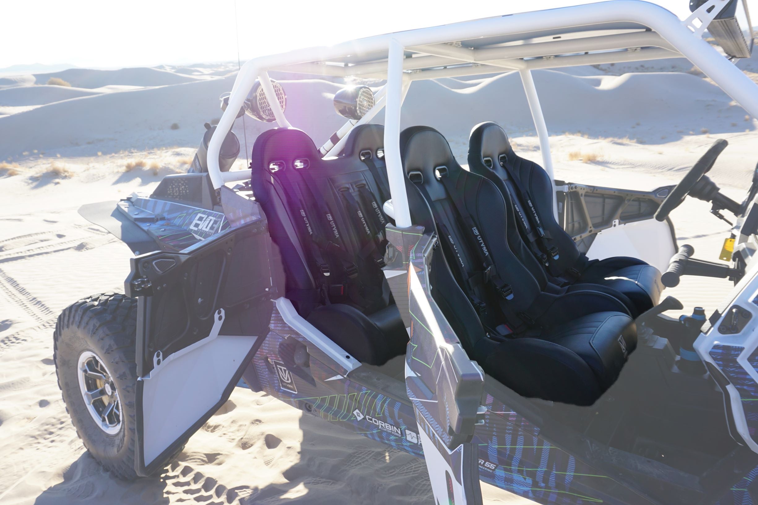 Photo of RZR 900 Rear Bench Seat & Pair of Front Bucket Seats Set (2015-2024) by UTV Mountain Accessories - Premium Bench Seat for UTVs / Side by Sides
