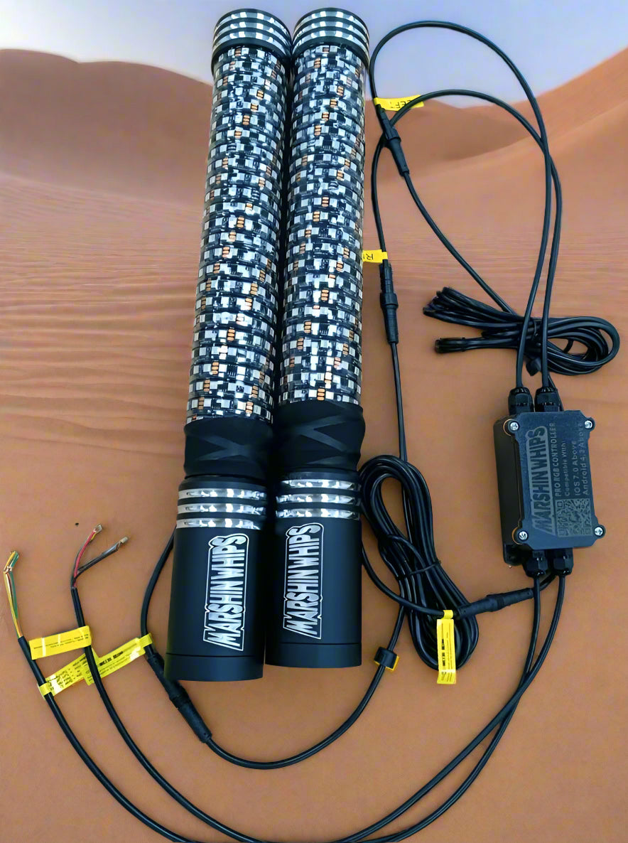 Photo of Big Moe 2.0 Multi Color with Brake and Turn Signals by Marshin Whips - Premium for UTVs / Side by Sides