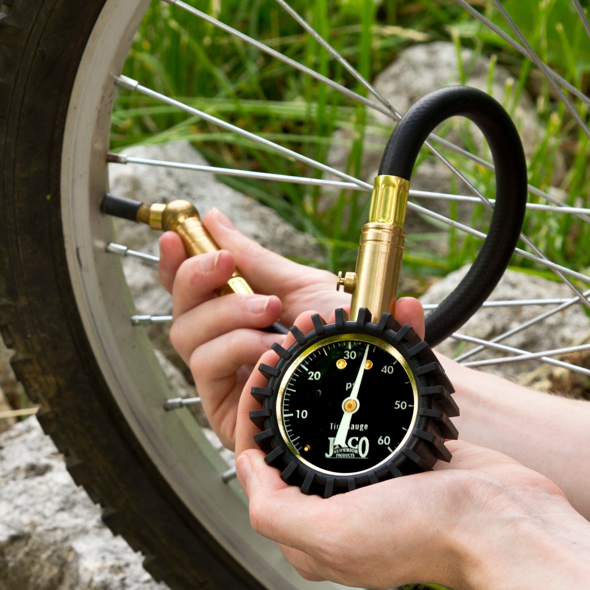 Photo of ElitePro™ Tire Pressure Gauge - 60 PSI by JACO - Premium Tire Pressure Gauge for UTVs / Side by Sides