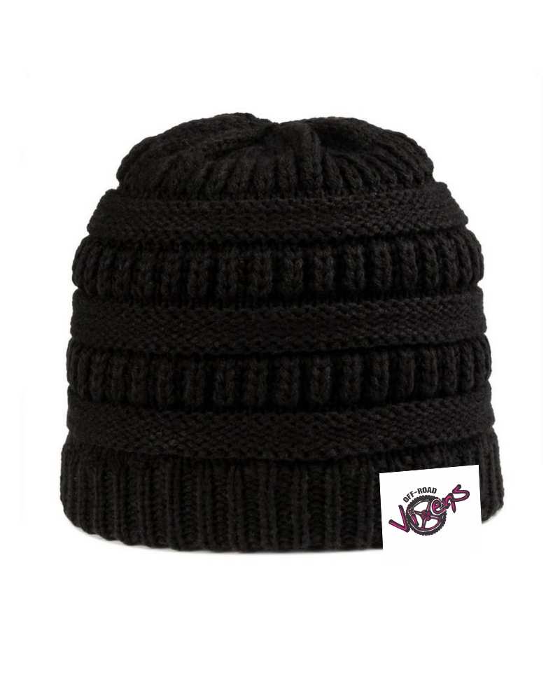 Photo of Blizzard Cable Beanie - Black by OFF-ROAD VIXENS CLOTHING CO. - Premium Apparel & Accessories for UTVs / Side by Sides