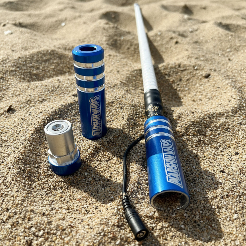 Photo of Game Changer LED Whip - Vibrant Blue Single by Marshin Whips - Premium for UTVs / Side by Sides