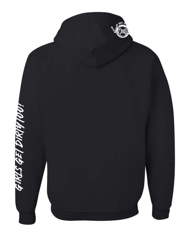 Photo of Braaapiness Pullover Hoodie - Snow Bike by OFF-ROAD VIXENS CLOTHING CO. - Premium Ladies Hoodies for UTVs / Side by Sides