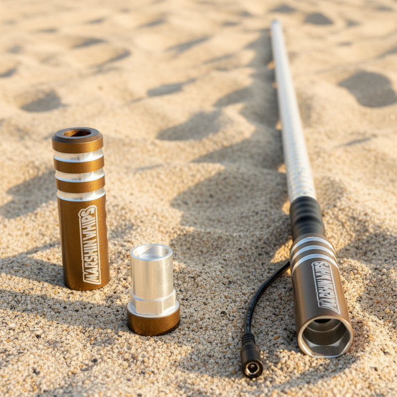 Photo of Game Changer LED Whip - Red, White & Blue Single Edition by Marshin Whips - Premium for UTVs / Side by Sides