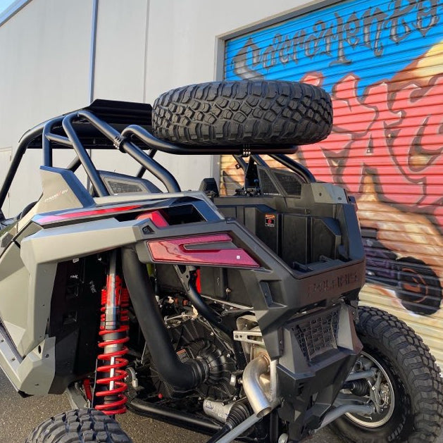 Photo of Polaris RZR Turbo R / Pro S Dual Clamp Spare Tire Mount by Factory UTV - Premium Spare Tire Mounts for UTVs / Side by Sides