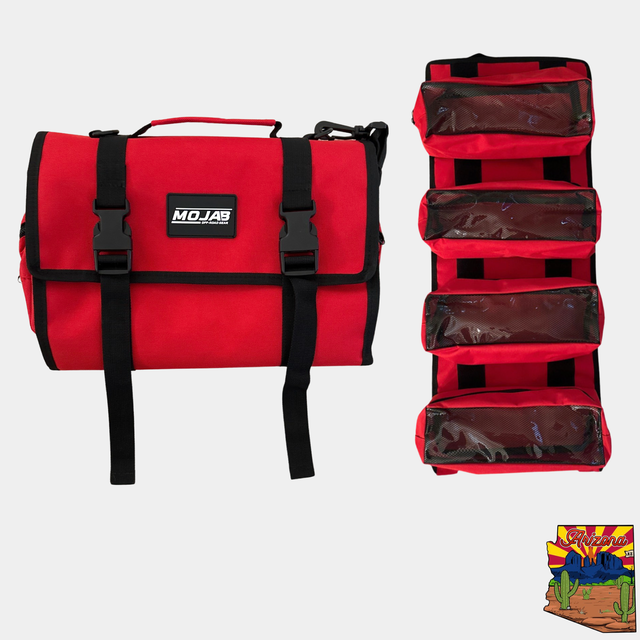 Photo of Medium Canvas Tool organizer bag with removeable pouches by MOJAB OFFROAD - Premium Trail bags for UTVs / Side by Sides