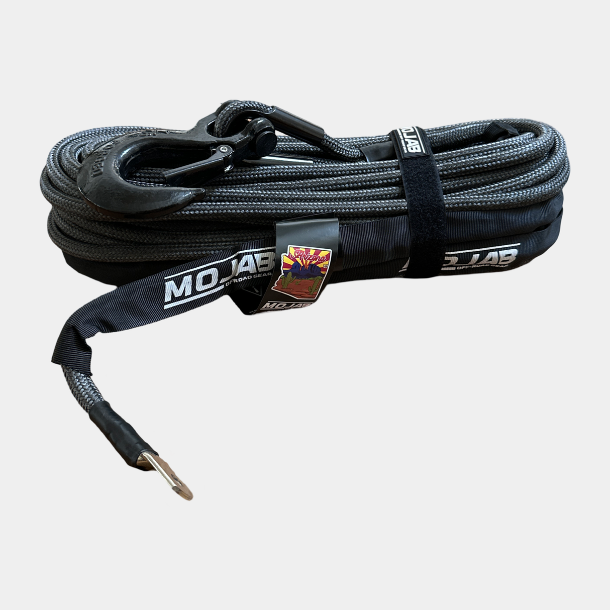 Photo of 1/2'' x 78' Double Braided Winch Rope with removeable forged winch hook by MOJAB OFFROAD - Premium Winch rope for UTVs / Side by Sides