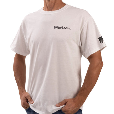 Photo of Liberty and Justice Graphic Tee-white by Bad Flag Store - Premium Apparel & Accessories for UTVs / Side by Sides