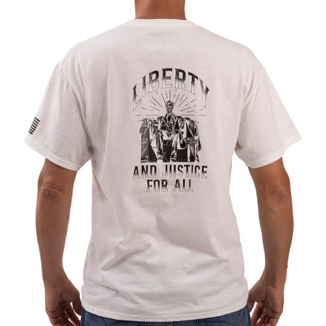 Photo of Liberty and Justice Graphic Tee-white by Bad Flag Store - Premium Apparel & Accessories for UTVs / Side by Sides