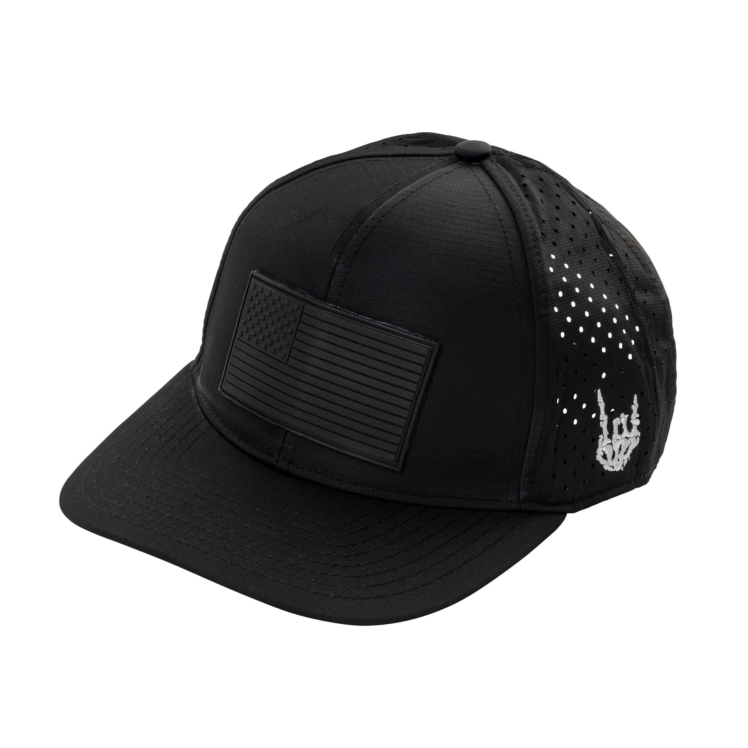 Photo of Old Glory Blacked Out Curved Performance Hat by Bad Flag Store - Premium Hats for UTVs / Side by Sides