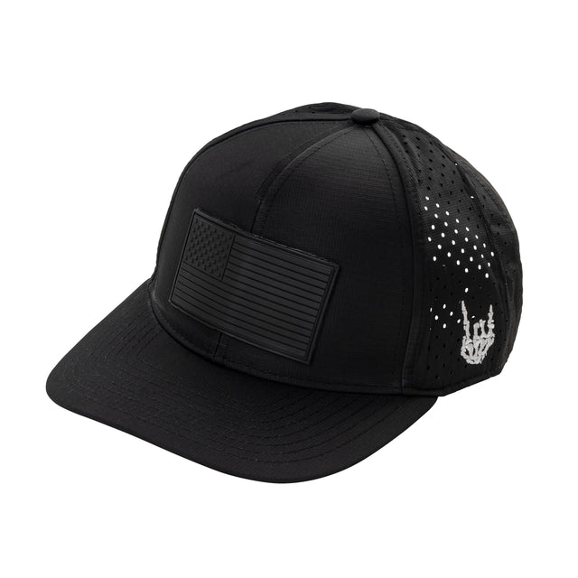 Photo of Old Glory Blacked Out Curved Performance Hat by Bad Flag Store - Premium Hats for UTVs / Side by Sides
