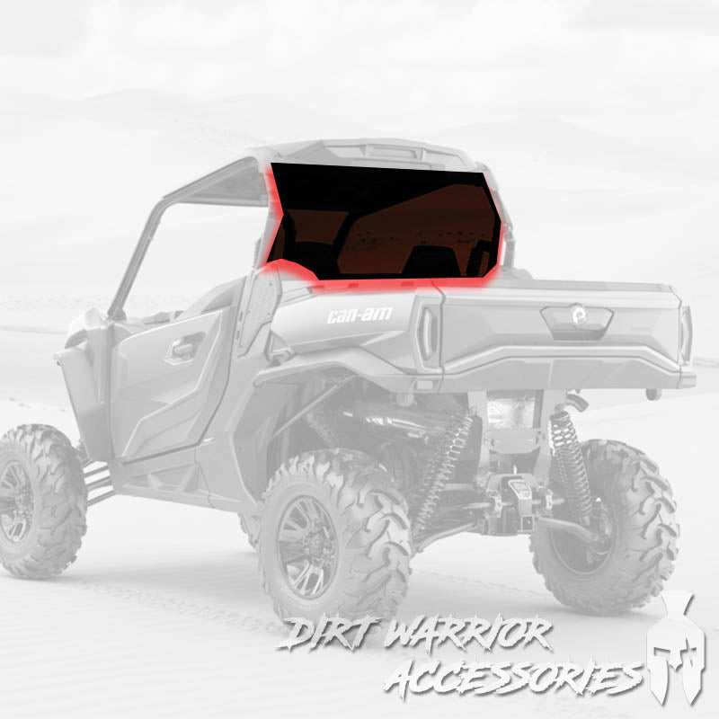 Photo of Dirt Warrior Accessories - CanAm Commander Rear Windshield 2-Seat 2021+ by Dirt Warrior Accessories - Premium WINDSHIELD for UTVs / Side by Sides