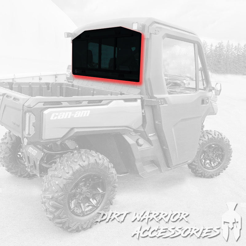Photo of Dirt Warrior Accessories - CanAm Defender Rear Windshield 2015+ by Dirt Warrior Accessories - Premium WINDSHIELD for UTVs / Side by Sides