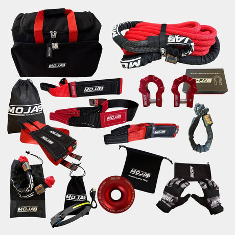 Photo of Extreme Recovery Kit (14 items + 9 storage bags + 4 Velcro tapes) *Lifetime Warranty by MOJAB OFFROAD - Premium Recovery Kit for UTVs / Side by Sides