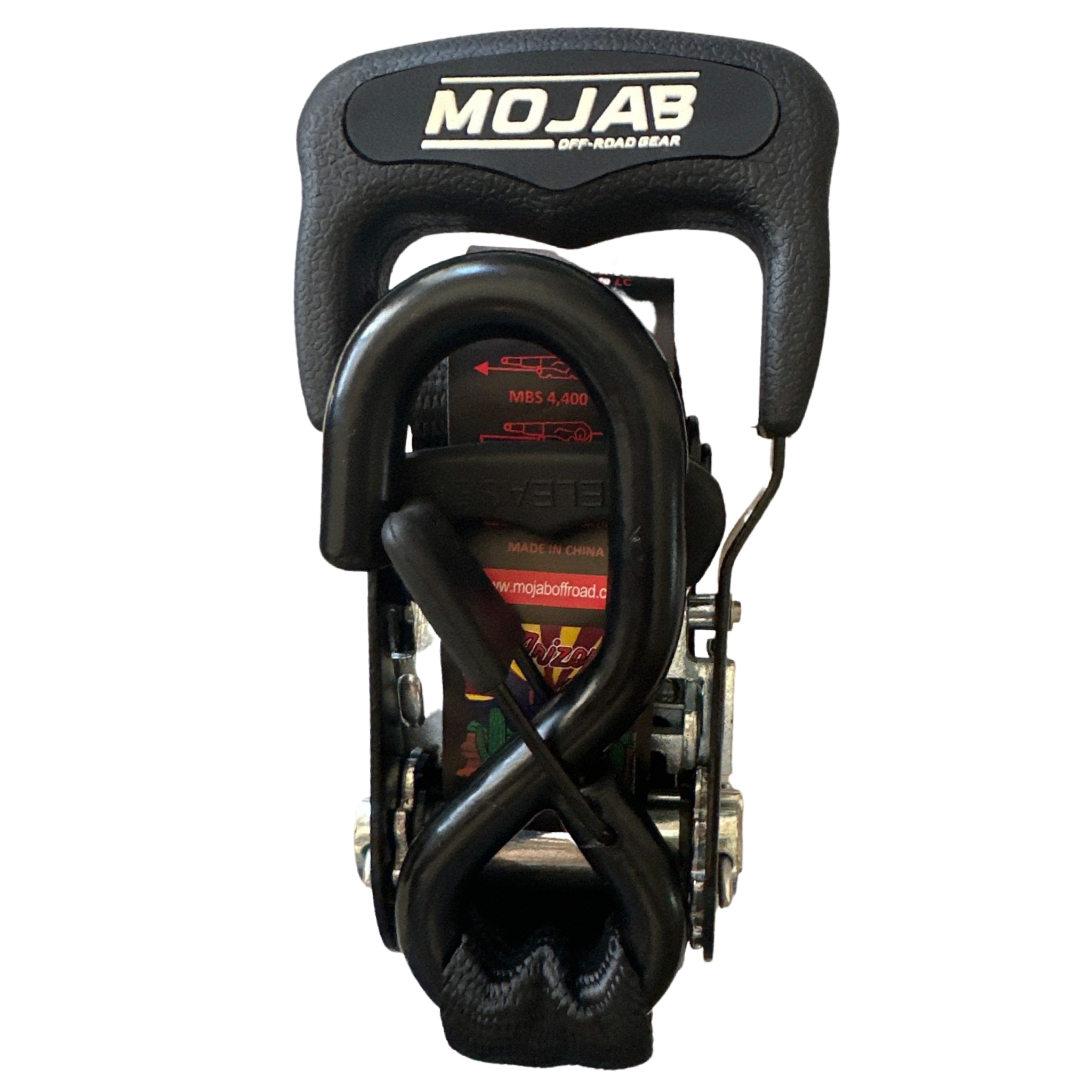 Photo of 1.6" x 15' Ratchet Tie-Down Set (Pack of 4) , Closed Hook (Lifetime Warranty) by MOJAB OFFROAD - Premium Tie Downs for UTVs / Side by Sides