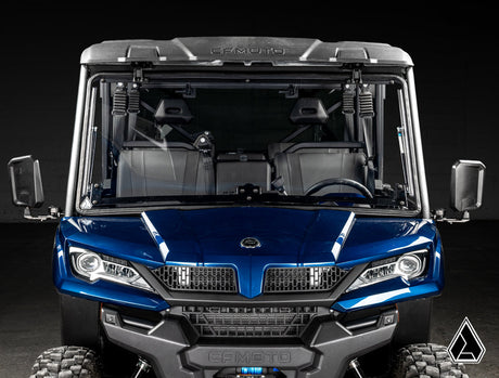 2019+ CFMOTO UForce 1000 Flip Windshield front view with windshield closed — Assault Industries