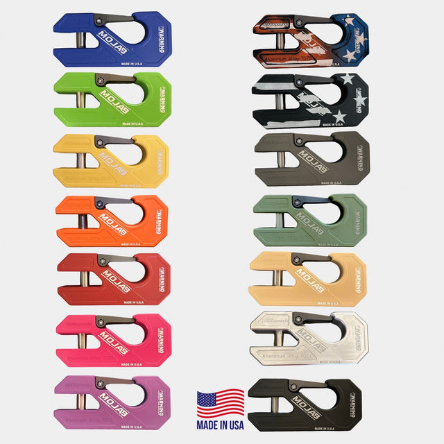 Photo of Aluminum winch shackle, closed latch (LIFE TIME WARRANTY*) by MOJAB OFFROAD - Premium for UTVs / Side by Sides